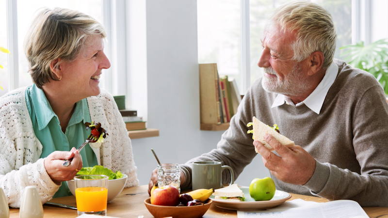 Couple Eating Brunch